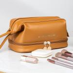Customized New Arrival Luxury Portable Pu Large White Leather Travel Toiletry
