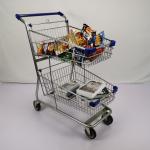 Public Service Shopping Basket Trolley Q195 Steel Double Basket Cart