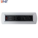 Brushed Aluminum Alloy table hidden socekt For Conference Room
