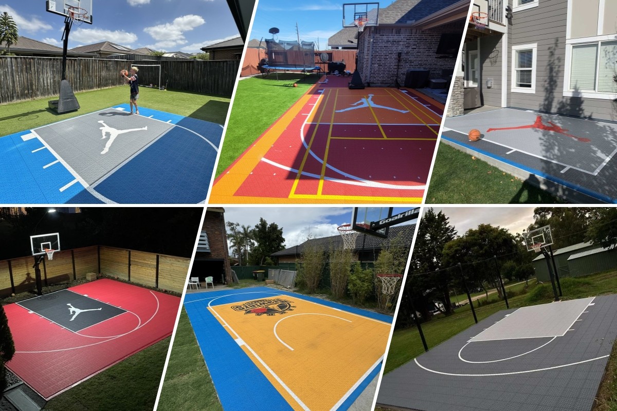 Mobile Diy Logo Outdoor Basketball Pickleball Court Interlocking Sports Flooring Mat tile