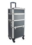 Aluminum Rolling Makeup Cases, Aluminum Trolley Makup Cases With Tray