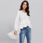 Plus Size Women Clothing Office Latest Blouse Designs