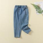 New Design Kids Denim Jeans Full Length Black Blue Jeans Boys Elastic Waist