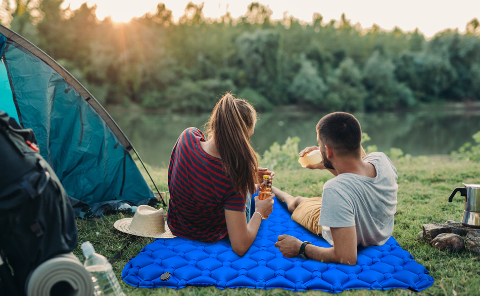 SGS 220x150cm Inflatable Sleeping Pad For Camping Tent