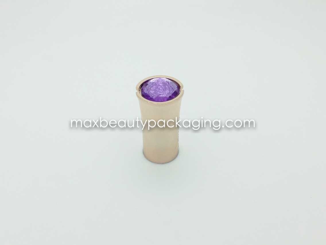 N2038 uv shiny gold coating finish nail polish cap with diamond nail polish packaging double cap uv coating available