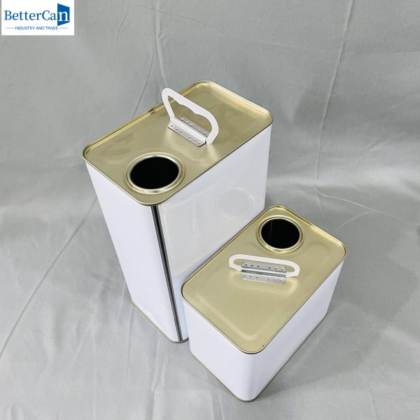 China Empty 5L Paint Tin Rectangular Tin Can Small Paint Tins factory