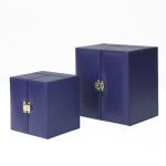 Metallic Logo Pu Leather Jewellery Box For Bracelet Bangle Watch Packaging