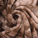 Brushed Pv Velvet Fake Fur Blanket For Children / Adults Allergy Free Brown