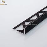 1/2'' 12mm Matt Black Expansion Joint Profile With Black Rubber Strip
