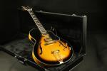 Quality blackburst thick hollow body block inlay single cutaway electric guitar