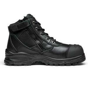 China Black Corrected Top Layer Corrected Leather SBP Standard Steel Toe Safety Boots factory