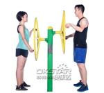 outdoor gym equipment steel based zinc powder coating Rotating Wheel-OK-J01A
