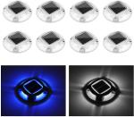Outdoor LED Solar Driveway Dock Lights Warning Step Lamps For Sidewalk Garden