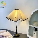 Modern LED Bedside Table Lamp Petal Umbrella Type S-Bar Metal Bedroom Hotel