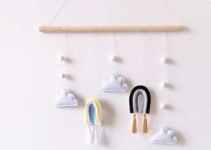 China Simple Type Felt Fabric Crafts Wooden Support Hanging Decoration Pendent factory