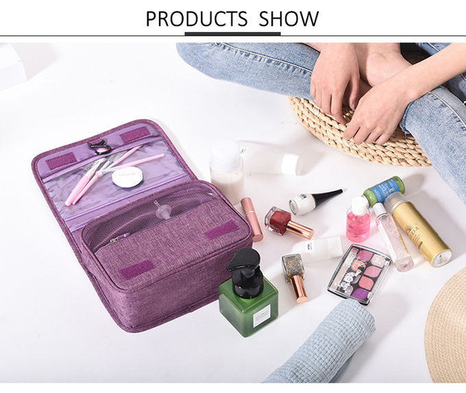 Wholeslae Pure Color Blank Waterproof Oxford Makeup Bag Hanging