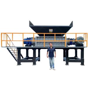 China PLC Controlled Fast Delivery Electric Aluminum Waste Two Shaft Shredding Machine factory