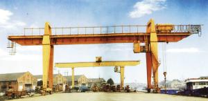 China 28.5m Span 200 / 32t Double Girder Gantry Electric Overhead Crane with Hook factory