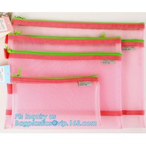 promotion pvc binder file A4 mesh zipper waterproof bag from professional