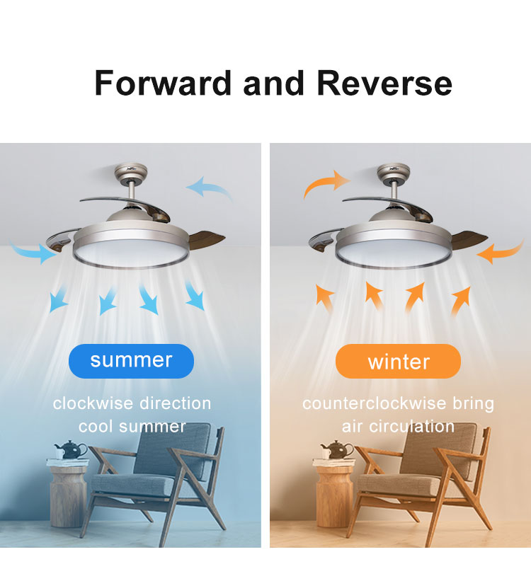 1stshine Hidden Blades Ceiling Fan Energy Saving for Home Hotel Office Environments