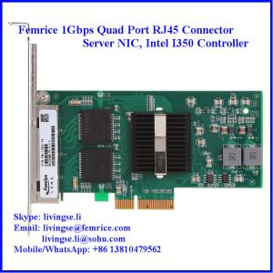 China 10/100/1000Mbps 4 Ports RJ-45 Connector Gigabit Ethernet Server Adapter, Copper Adapter factory