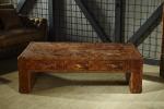 Office Vintage Style Side Coffee Table Full Genuine Leather 1.5M Length 0.595CBM