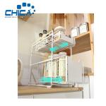 White Color 2 Tiers Kitchen Fridge Storage Rack 37.4x21.9x44cm Fridge Rack