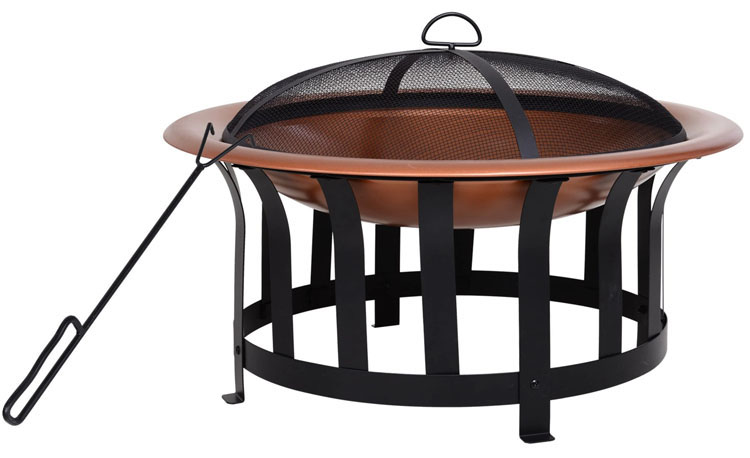 Round Metal Wood Burning Fire Pit Perfect for Bonfires Camping and Outdoor Gatherings