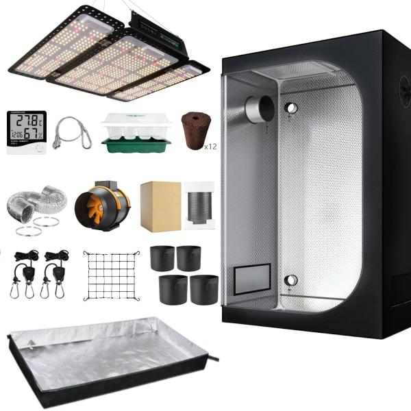 120x60x150cm Indoor Hydroponic Grow Tent Complete Kit 600d Mylar Metal