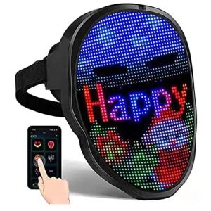 APP Control Party LED Mask USB Rechargeable DIY Image Photos For Halloween Cosplay