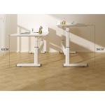 Adjustable Height Rustic Brown Wood Style PANEL Computer Desk for Office Working