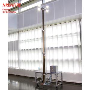 China 4.6m pneumatic telescopic mast light tower-inside wires-4x60W LED-remote control-for mobile light tower or solar tower factory