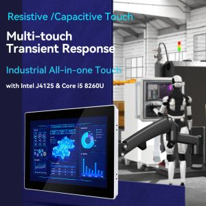 Fanless Industrial Touch Panel PC Intel Celeron J4125 DDR4 With Dual LAN GPIO