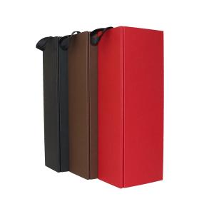 China 9cmx9cmX33cm Individual Wine Glass Boxes , Christmas Wine Box Collapsible Type factory