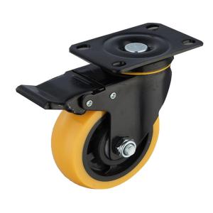 China 3 Inch Polyurethane Swivel Plate Industrial Casters Wheels With Lock factory
