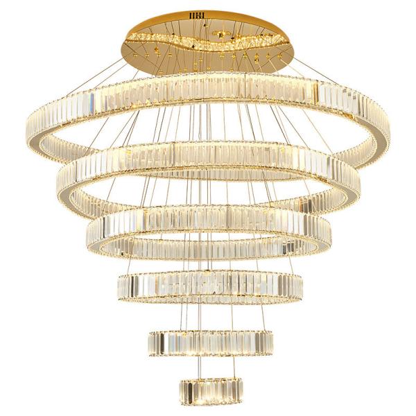 Multilayer High End Foyer Large Foyer Chandeliers Vertical Ring Pendant Light