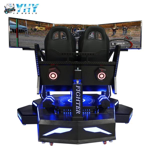 VR Zone 3 Screen Driving Simulator One Player Acrylic Led Light 3 Dof Electric