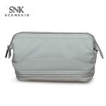 Double Zipper Travel Men PU Polyester Cosmetic Bag