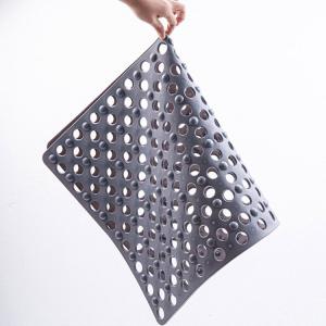 China Anti Bacterial Anti Slip Bath Mat With Suction Cups Drain Off Holes factory