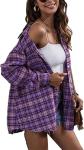 Women′s Flannel Plaid Shirts Button Down Regular Fit Long Sleeve Casual Shirts