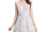 Grace White Lace Embroidery Simple Elegant Wedding Dresses Sleeveless U - Neck