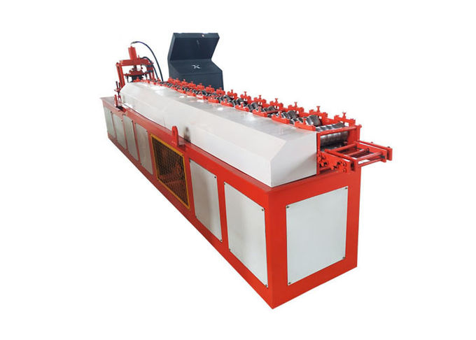 Galvanized Iron Shutter Door Roll Forming Machine , Orange Color Door Frame Making Machine 1