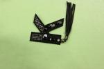 K Shaped 3D Embroidery Patches PVC Material Multistrand Black Color