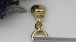Top quality zinc alloy light gold handbag zipper slider with iron d ring