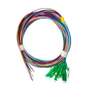China 12 Color LC APC Pigtail , 2m 0.3dB iL LC Pigtail Single Mode LSZH factory
