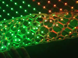 China 1110PCS/M2 Transparent Flexible Led Grid Screen RGB SMD factory