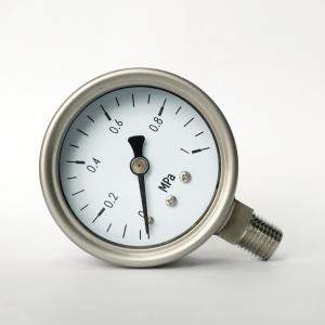 China 2.5&quot; 1 MPa Radial Mount Manometer 1/8&quot; 1/4&quot; NPT Glycerol Fillable All Stainless Steel Pressure Gauge factory
