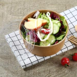 China Customized Biodegradable Noodles Salad Fast Food Packaging Disposable Kraft Salad Cardboard Hot Food Salad Soup Paper Bowl factory