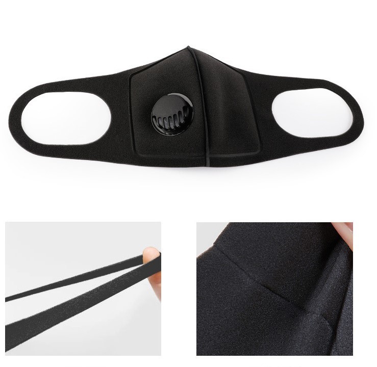 Washable Polyurethane SpongeCivil Face Mask Eco Friendly With Valve Filter