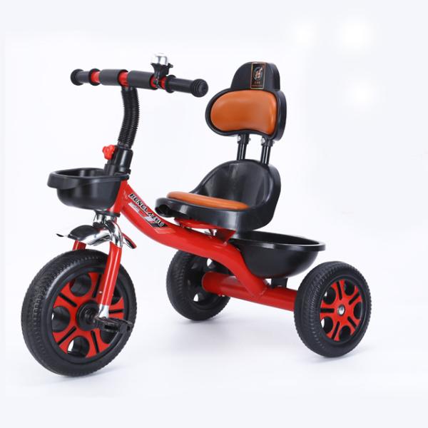 Leather Seat and Hassle-Free Installation 2023 Kids Tricycle Trike for 5-7 Years